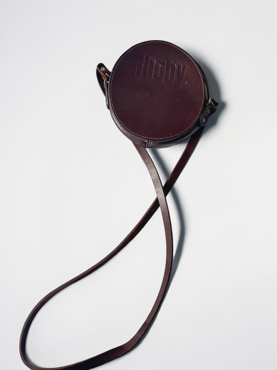 Other - Vintage Rugby Round Leather Crossbody Bag Brown